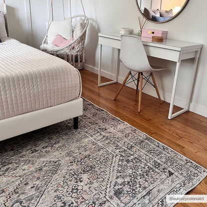 Barny Tan Washable Area Rug