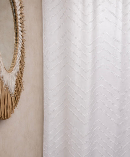 Capri Tufted Chevron Shower Curtain