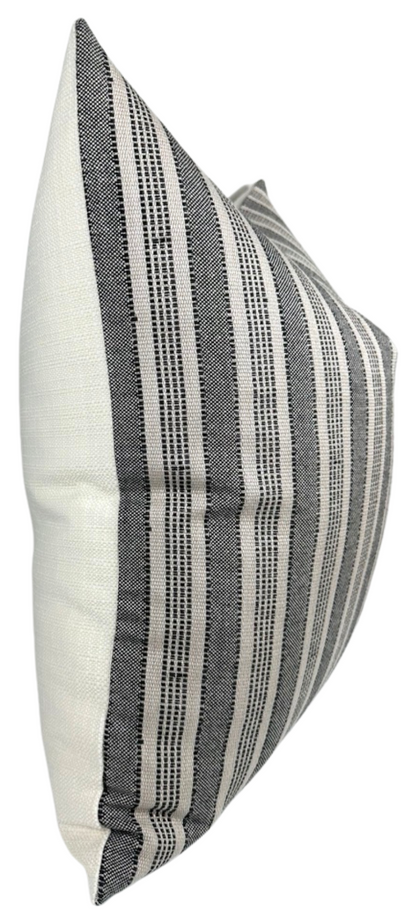 Amida Pillow Cover in Charcoal on Natural, Peter Dunham Textiles