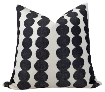 Full Circle Pillow Cover in Faded Black, Schumacher Textiles