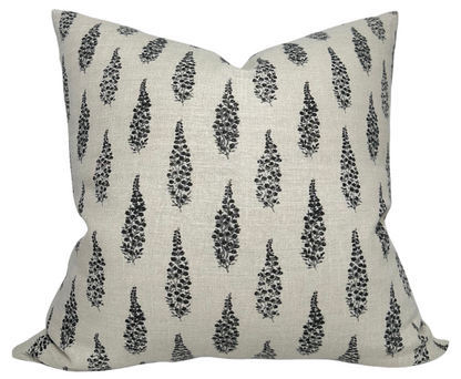 Hollyhock Pillow Cover in Jet, McLaurin + Piercy Textiles